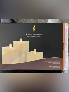 Luminara Real Flame-Effect Candles Set of 3 with Remote
